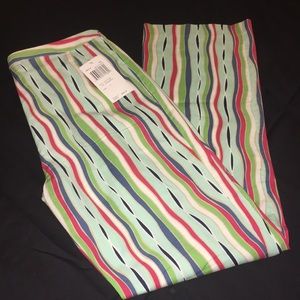 August Silk cotton/spandex multi-colored trouser